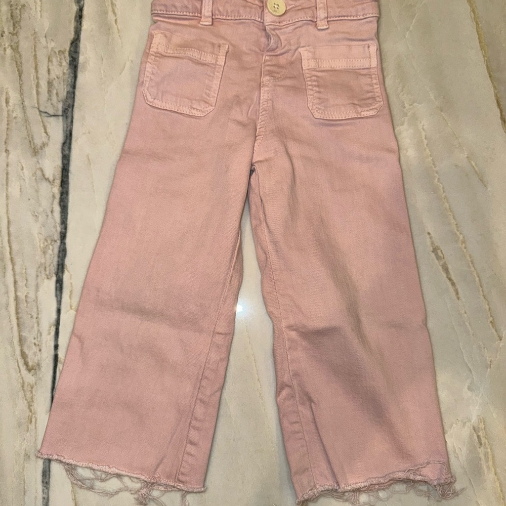 Zara Pink Kids Wide-Leg Jeans